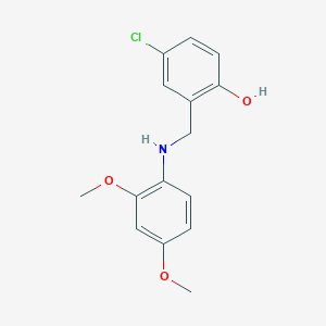 molecular formula C15H16ClNO3 B3033413 4-Chloro-2-{[(2,4-dimethoxyphenyl)amino]methyl}phenol CAS No. 1019595-49-3
