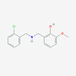 molecular formula C15H16ClNO2 B3033416 2-{[(2-Chlorobenzyl)amino]methyl}-6-methoxyphenol CAS No. 1019615-32-7