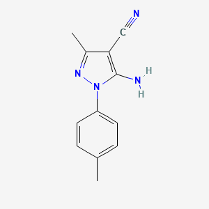 molecular formula C12H12N4 B3033418 5-Amino-3-methyl-1-(4-methylphenyl)-1H-pyrazole-4-carbonitrile CAS No. 1020058-12-1