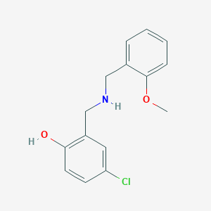 molecular formula C15H16ClNO2 B3033428 4-Chloro-2-{[(2-methoxybenzyl)amino]methyl}phenol CAS No. 1021007-28-2