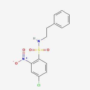 molecular formula C14H13ClN2O4S B3033453 ((4-Chloro-2-nitrophenyl)sulfonyl)(2-phenylethyl)amine CAS No. 1023875-76-4