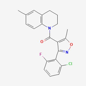 molecular formula C21H18ClFN2O2 B3033462 [3-(2-chloro-6-fluorophenyl)-5-methyl-1,2-oxazol-4-yl]-(6-methyl-3,4-dihydro-2H-quinolin-1-yl)methanone CAS No. 1024580-16-2