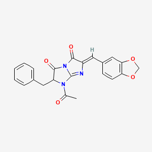 molecular formula C22H17N3O5 B3033467 (6Z)-1-acetyl-6-(1,3-benzodioxol-5-ylmethylidene)-2-benzyl-2H-imidazo[1,2-a]imidazole-3,5-dione CAS No. 1025025-61-9