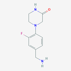 4-[4-(Aminomethyl)-2-fluorophenyl]piperazin-2-one