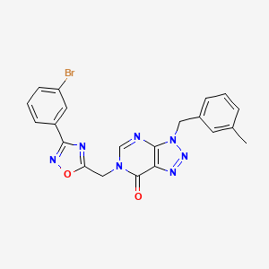 molecular formula C21H16BrN7O2 B3033524 6-{[3-(3-bromophenyl)-1,2,4-oxadiazol-5-yl]methyl}-3-[(3-methylphenyl)methyl]-3H,6H,7H-[1,2,3]triazolo[4,5-d]pyrimidin-7-one CAS No. 1040640-41-2