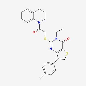 2-{[2-(3,4-dihydroquinolin-1(2H)-yl)-2-oxoethyl]thio}-3-ethyl-7-(4-methylphenyl)thieno[3,2-d]pyrimidin-4(3H)-one