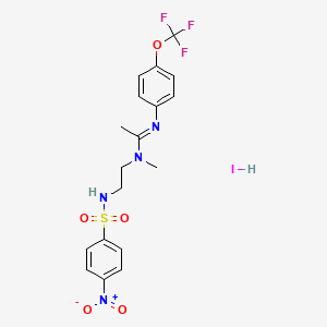 molecular formula C18H20F3IN4O5S B3033552 N-methyl-N-[2-(4-nitrobenzenesulfonamido)ethyl]-N'-[4-(trifluoromethoxy)phenyl]ethenimidamide hydroiodide CAS No. 1052545-77-3