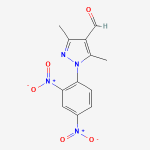 molecular formula C12H10N4O5 B3033741 1-(2,4-dinitrophenyl)-3,5-dimethyl-1H-pyrazole-4-carbaldehyde CAS No. 1159693-93-2