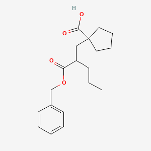 molecular formula C19H26O4 B3033793 1-[3-(Benzyloxy)-3-oxo-2-propylpropyl]cyclopentane-1-carboxylic acid CAS No. 118786-36-0