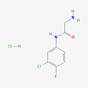2-amino-N-(3-chloro-4-fluorophenyl)acetamide hydrochloride