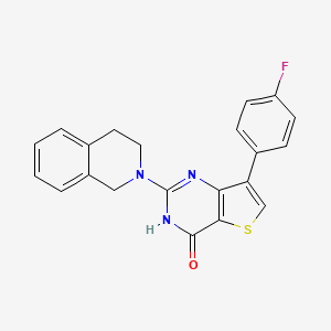 molecular formula C21H16FN3OS B3033876 2-(3,4-dihydroisoquinolin-2(1H)-yl)-7-(4-fluorophenyl)thieno[3,2-d]pyrimidin-4(3H)-one CAS No. 1242956-33-7