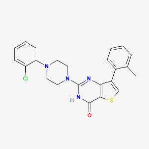 molecular formula C23H21ClN4OS B3033879 2-[4-(2-chlorophenyl)piperazin-1-yl]-7-(2-methylphenyl)-3H,4H-thieno[3,2-d]pyrimidin-4-one CAS No. 1243025-61-7