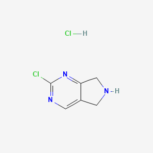 molecular formula C6H7Cl2N3 B3033999 2-chloro-6,7-dihydro-5H-pyrrolo[3,4-d]pyrimidine hydrochloride CAS No. 1314790-85-6