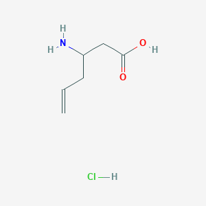 molecular formula C6H12ClNO2 B3034029 3-Aminohex-5-enoic acid hydrochloride CAS No. 1335042-10-8
