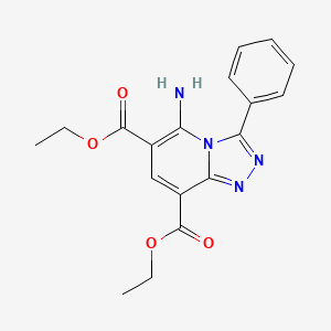 molecular formula C18H18N4O4 B3034069 Diethyl 5-amino-3-phenyl[1,2,4]triazolo[4,3-a]pyridine-6,8-dicarboxylate CAS No. 135449-26-2