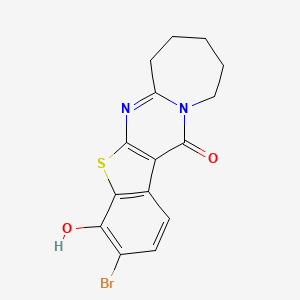 molecular formula C15H13BrN2O2S B3034087 15-bromo-16-hydroxy-18-thia-2,9-diazatetracyclo[9.7.0.03,9.012,17]octadeca-1(11),2,12(17),13,15-pentaen-10-one CAS No. 136824-98-1