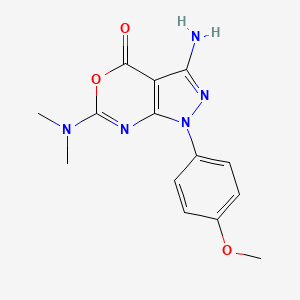 molecular formula C14H15N5O3 B3034090 3-amino-6-(dimethylamino)-1-(4-methoxyphenyl)pyrazolo[3,4-d][1,3]oxazin-4(1H)-one CAS No. 136860-19-0