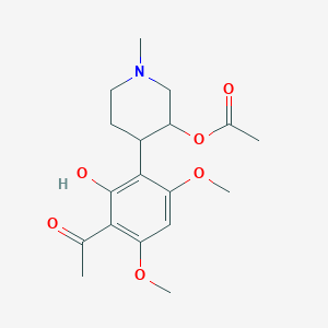 4-(3-Acetyl-2-hydroxy-4,6-dimethoxyphenyl)-1-methylpiperidin-3-yl acetate