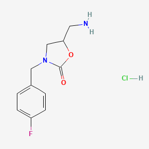 B3034169 5-(Aminomethyl)-3-[(4-fluorophenyl)methyl]-1,3-oxazolidin-2-one hydrochloride CAS No. 1417635-10-9