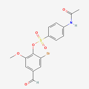 2-Bromo-4-formyl-6-methoxyphenyl 4-(acetylamino)benzenesulfonate