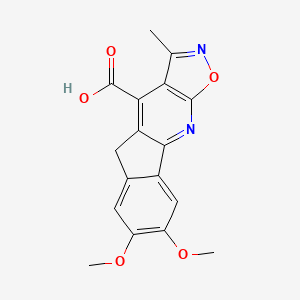 molecular formula C17H14N2O5 B3034197 7,8-dimethoxy-3-methyl-5H-indeno[1,2-b]isoxazolo[4,5-e]pyridine-4-carboxylic acid CAS No. 1435977-18-6