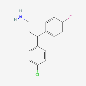 B3034206 3-(4-Chlorophenyl)-3-(4-fluorophenyl)propan-1-amine CAS No. 144477-78-1