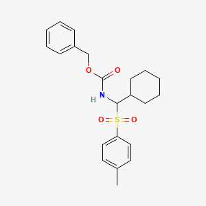 molecular formula C22H27NO4S B3034231 benzyl N-{cyclohexyl[(4-methylphenyl)sulfonyl]methyl}carbamate CAS No. 147169-19-5
