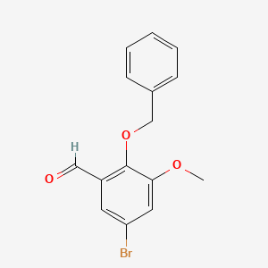 molecular formula C15H13BrO3 B3034308 2-(Benzyloxy)-5-bromo-3-methoxybenzaldehyde CAS No. 155351-68-1