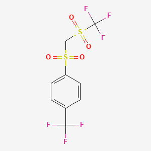 molecular formula C9H6F6O4S2 B3034328 Dioxo[4-(trifluoromethyl)phenyl]{[(trifluoromethyl)sulfonyl]methyl}-lambda~6~-sulfane CAS No. 157259-41-1