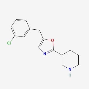5-(3-Chlorobenzyl)-2-(piperidin-3-yl)oxazole