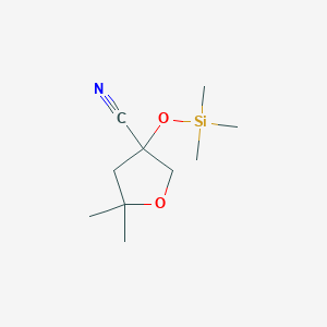 5,5-Dimethyl-3-((trimethylsilyl)oxy)tetrahydrofuran-3-carbonitrile