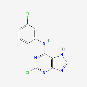 molecular formula C11H7Cl2N5 B3034565 2-chloro-N-(3-chlorophenyl)-9H-purin-6-amine CAS No. 190654-76-3