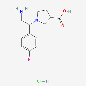 molecular formula C13H18ClFN2O2 B3034612 1-(2-Amino-1-(4-fluorophenyl)ethyl)pyrrolidine-3-carboxylic acid hydrochloride CAS No. 1958063-16-5