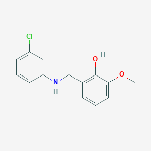 molecular formula C14H14ClNO2 B3034614 2-{[(3-Chlorophenyl)amino]methyl}-6-methoxyphenol CAS No. 196617-59-1