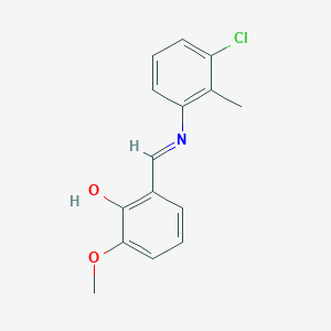 molecular formula C15H14ClNO2 B3034615 2-{(E)-[(3-chloro-2-methylphenyl)imino]methyl}-6-methoxyphenol CAS No. 196875-72-6