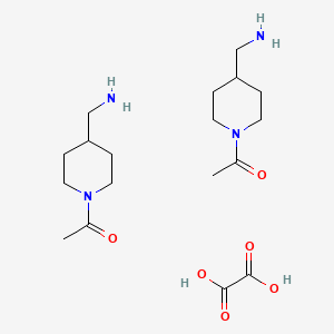 molecular formula C18H34N4O6 B3034639 Bis(1-[4-(aminomethyl)piperidin-1-yl]ethan-1-one); oxalic acid CAS No. 2007910-53-2
