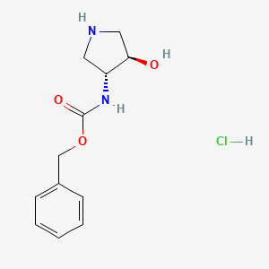 molecular formula C12H17ClN2O3 B3034651 Trans-benzyl (4-hydroxypyrrolidin-3-yl)carbamate hydrochloride CAS No. 2008714-47-2