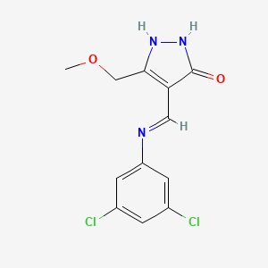 molecular formula C12H11Cl2N3O2 B3034838 4-[(3,5-dichloroanilino)methylene]-5-(methoxymethyl)-2,4-dihydro-3H-pyrazol-3-one CAS No. 240799-64-8