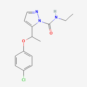 B3034841 5-[1-(4-chlorophenoxy)ethyl]-N-ethyl-1H-pyrazole-1-carboxamide CAS No. 241127-18-4