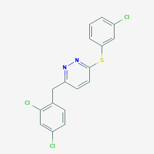 molecular formula C17H11Cl3N2S B3034850 3-Chlorophenyl 6-(2,4-dichlorobenzyl)-3-pyridazinyl sulfide CAS No. 241488-52-8