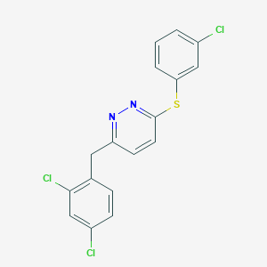 B3034850 3-Chlorophenyl 6-(2,4-dichlorobenzyl)-3-pyridazinyl sulfide CAS No. 241488-52-8