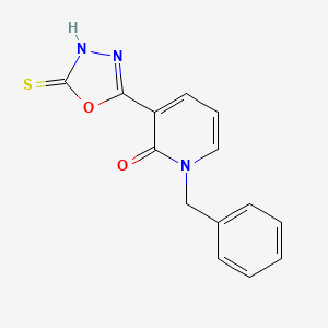 1-benzyl-3-(5-sulfanyl-1,3,4-oxadiazol-2-yl)-2(1H)-pyridinone