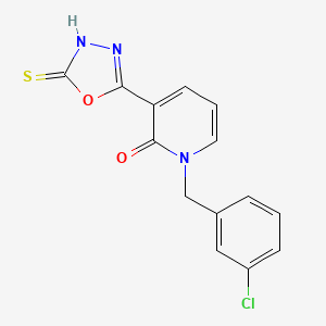 1-(3-chlorobenzyl)-3-(5-sulfanyl-1,3,4-oxadiazol-2-yl)-2(1H)-pyridinone