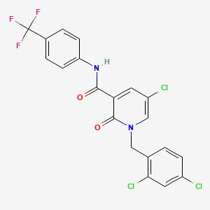 5-chloro-1-[(2,4-dichlorophenyl)methyl]-2-oxo-N-[4-(trifluoromethyl)phenyl]pyridine-3-carboxamide