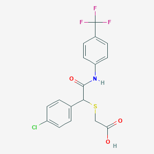 2-({1-(4-Chlorophenyl)-2-oxo-2-[4-(trifluoromethyl)anilino]ethyl}sulfanyl)acetic acid