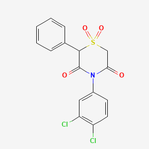 4-(3,4-Dichlorophenyl)-2-phenyl-1lambda~6~,4-thiazinane-1,1,3,5-tetraone