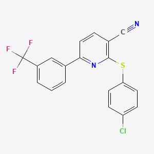 2-[(4-Chlorophenyl)sulfanyl]-6-[3-(trifluoromethyl)phenyl]nicotinonitrile