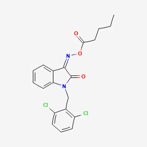 [(Z)-[1-[(2,6-Dichlorophenyl)methyl]-2-oxoindol-3-ylidene]amino] pentanoate