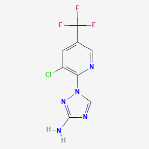 molecular formula C8H5ClF3N5 B3035106 1-[3-chloro-5-(trifluoromethyl)-2-pyridinyl]-1H-1,2,4-triazol-3-amine CAS No. 303144-49-2