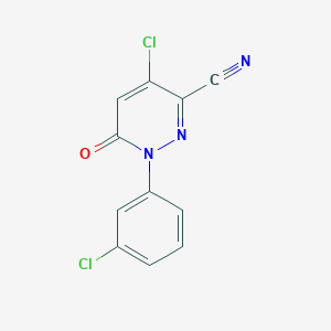 molecular formula C11H5Cl2N3O B3035158 4-Chloro-1-(3-chlorophenyl)-6-oxo-1,6-dihydro-3-pyridazinecarbonitrile CAS No. 303150-49-4